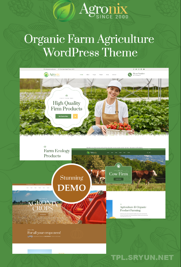 Agronix - 有机农业，绿色植物，绿色食品WordPress主题 - 尚睿切图网-尚睿切图网