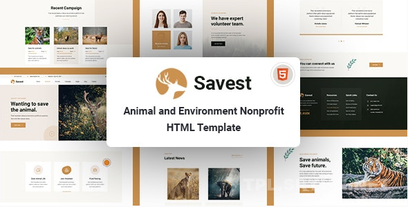 SAVEST V1.0 – 动物收容所、非营利组织响应式网站模板