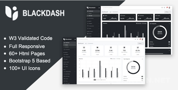 Blackdash – Bootstrap5 Admin后台管理模板