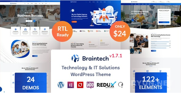 BRAINTECH V2.4.4 – 技术与IT解决方案WordPress主题