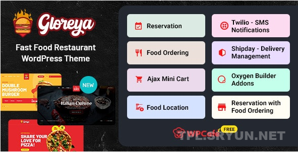 Gloreya – 快餐和送货餐厅 WordPress 主题