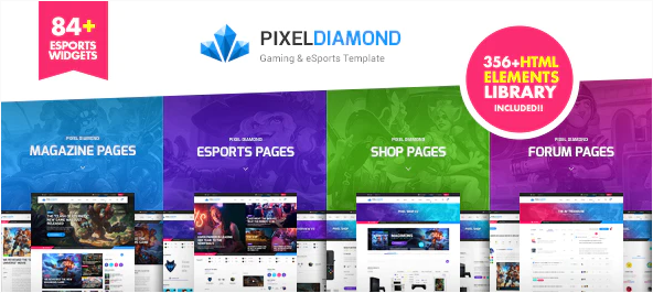 Pixel Diamond V1.0-HTML电子竞技团队、体育成绩和游戏杂志及社区