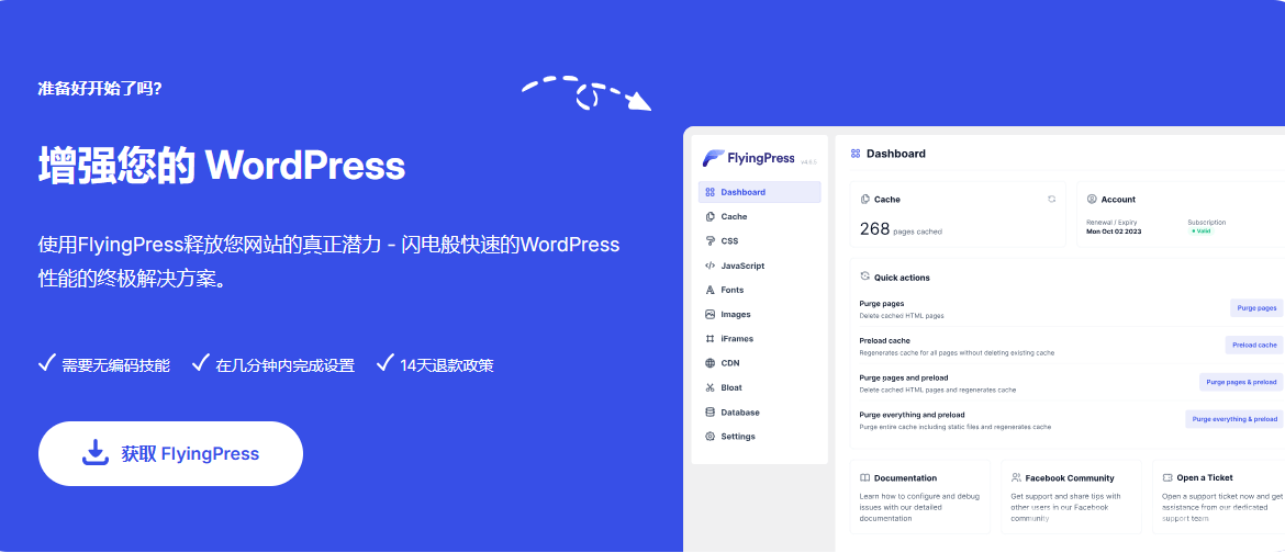 FlyingPress v4.10.3 – 将 WordPress 提升到新的高度