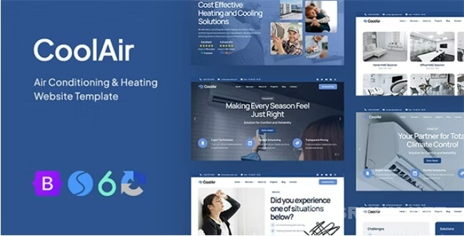 空调和暖气暖通空调网站模板HTML – CoolAir