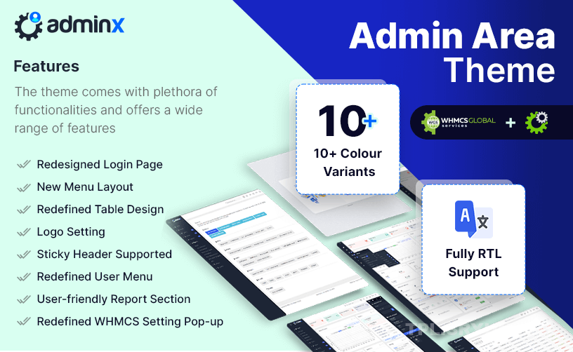 Adminx v1.0.5 - WHMCS管理主题和模板
